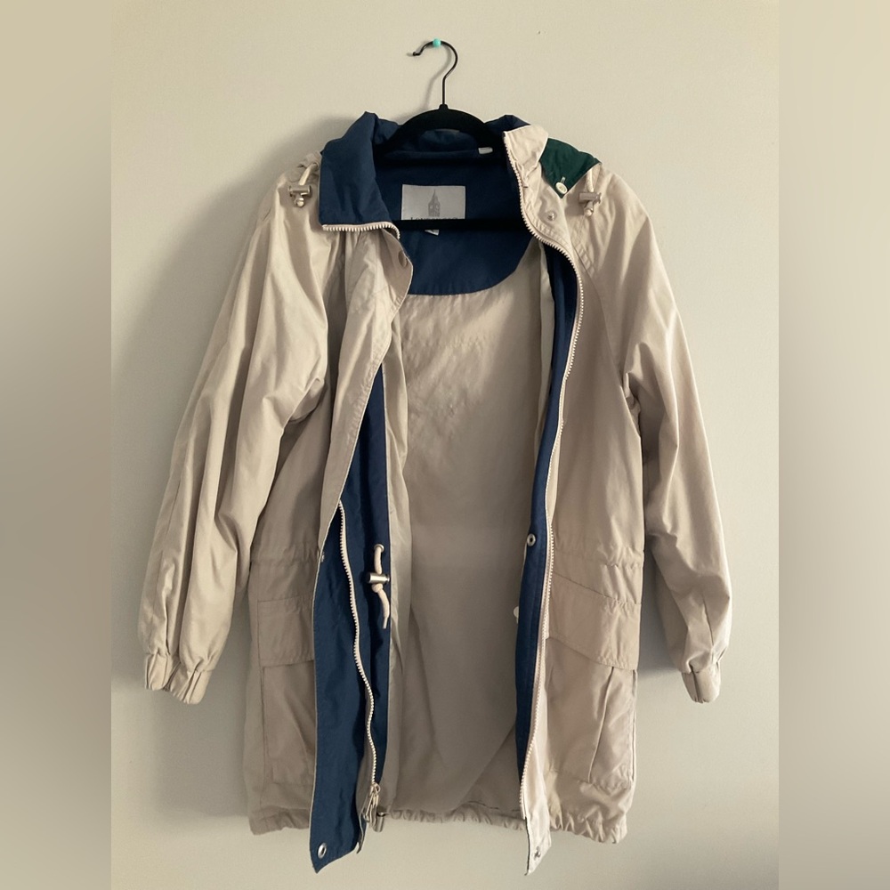 Vintage Y2K London Fog Colorblock Hooded Utility Rain Jacket Coastal Gorpcore S